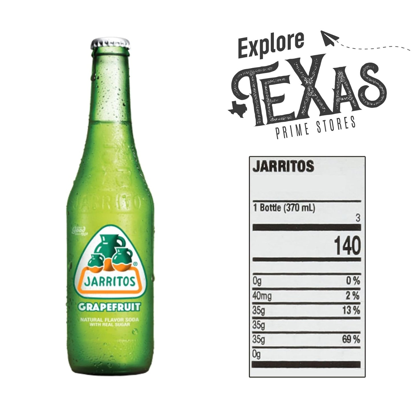 Jarritos Grapefruit Mexican Soda (12-Pack) - Crisp & Refreshing, Real Sugar!