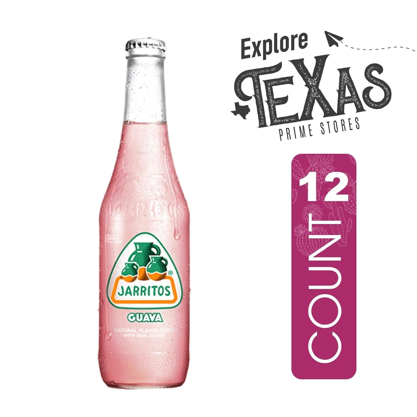 Jarritos Guava Mexican Soda (12-Pack) - Sweet & Tropical, Real Sugar!