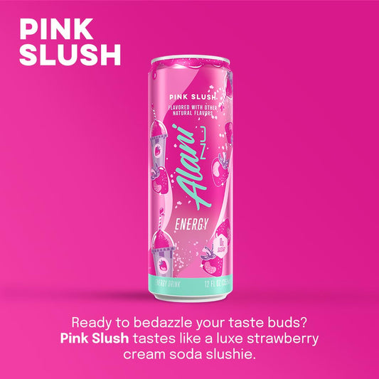 Pink Slush Alani Energy Drink – Sugar Free (12 Pack) | 200mg Caffeine | Paris Hilton x Alani Nu | Biotin & B Vitamins