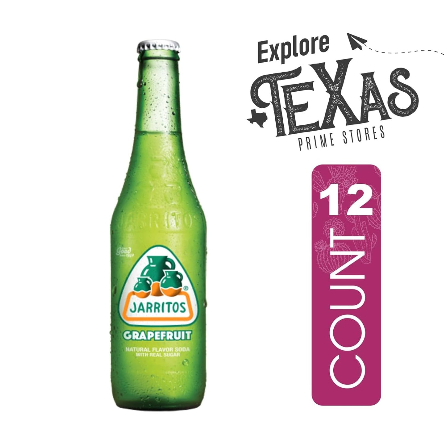 Jarritos Grapefruit Mexican Soda (12-Pack) - Crisp & Refreshing, Real Sugar!