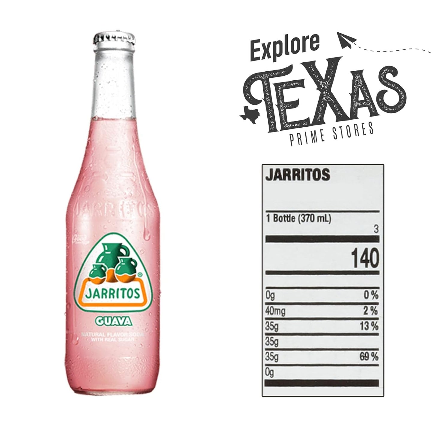 Jarritos Guava Mexican Soda (12-Pack) - Sweet & Tropical, Real Sugar!