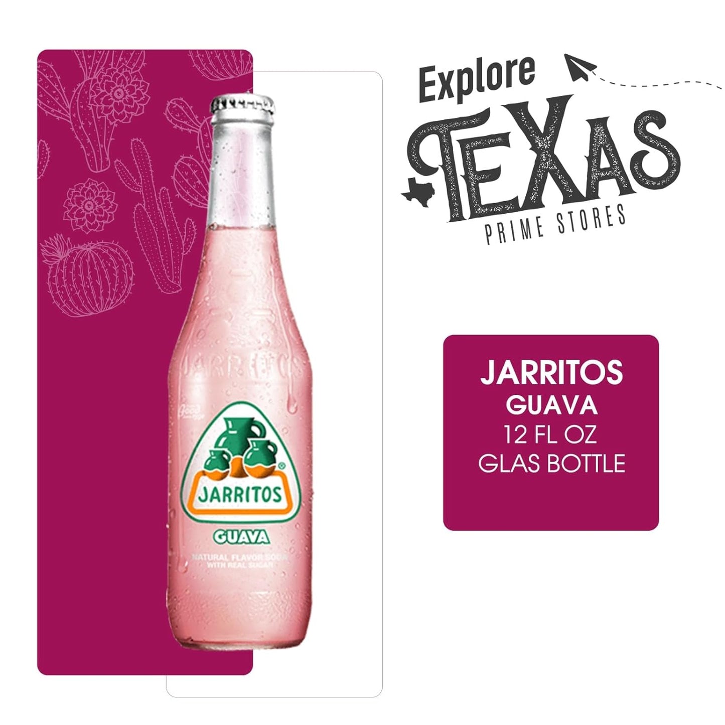 Jarritos Guava Mexican Soda (12-Pack) - Sweet & Tropical, Real Sugar!