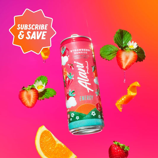 Alani Nu STRAWBERRY SUNRISE Sugar Free, Low Calorie Energy Drinks, 12 Fl Oz Can, 12 Pack