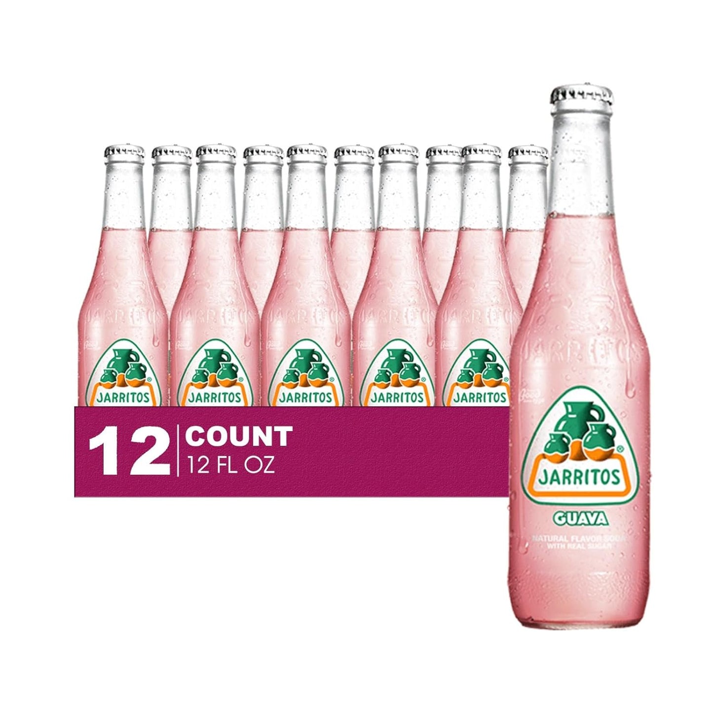 Jarritos Guava Mexican Soda (12-Pack) - Sweet & Tropical, Real Sugar!