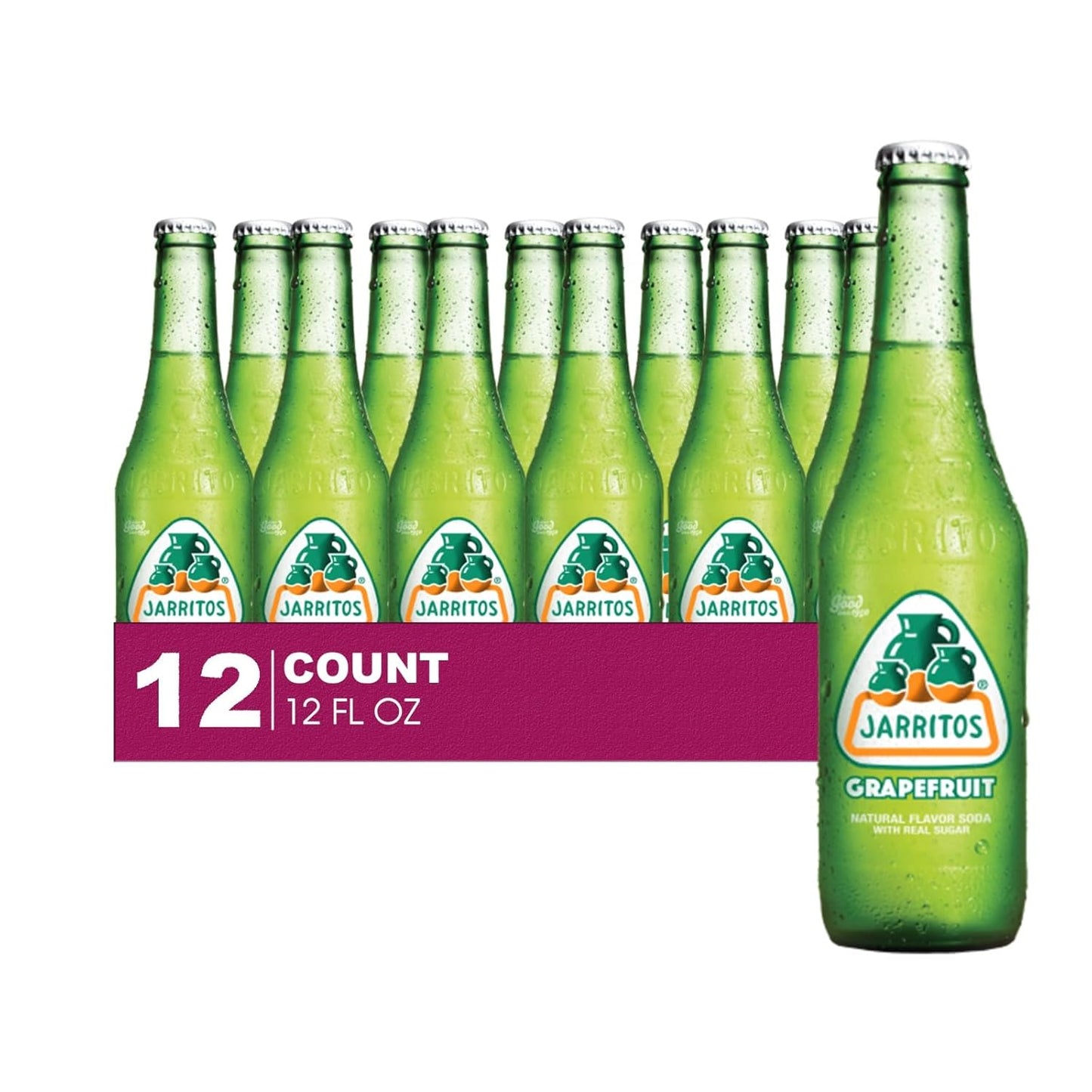 Jarritos Grapefruit Mexican Soda (12-Pack) - Crisp & Refreshing, Real Sugar!