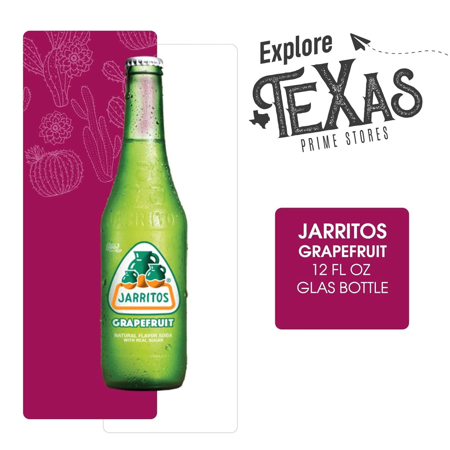 Jarritos Grapefruit Mexican Soda (12-Pack) - Crisp & Refreshing, Real Sugar!