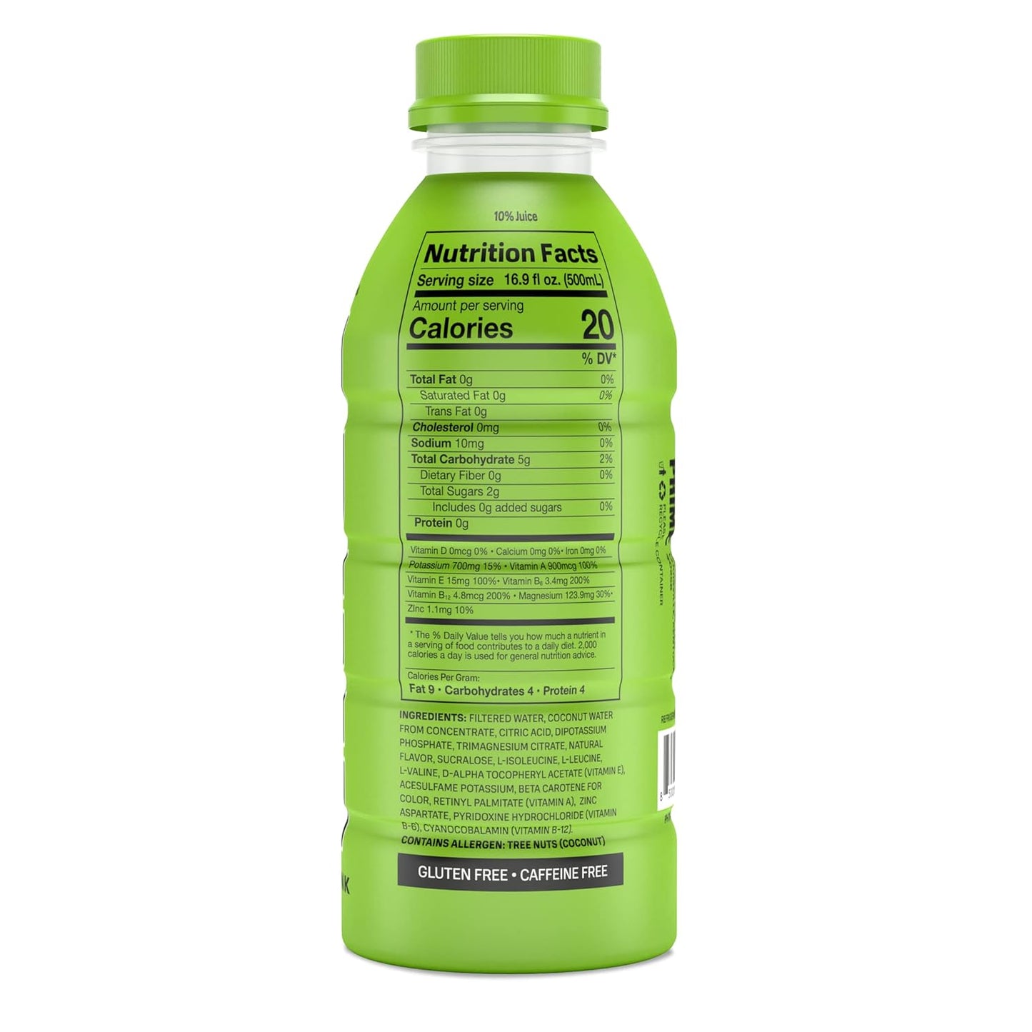 Prime Hydration Drink, Lemonade 16.9 fl oz, Single Bottle pack of 12