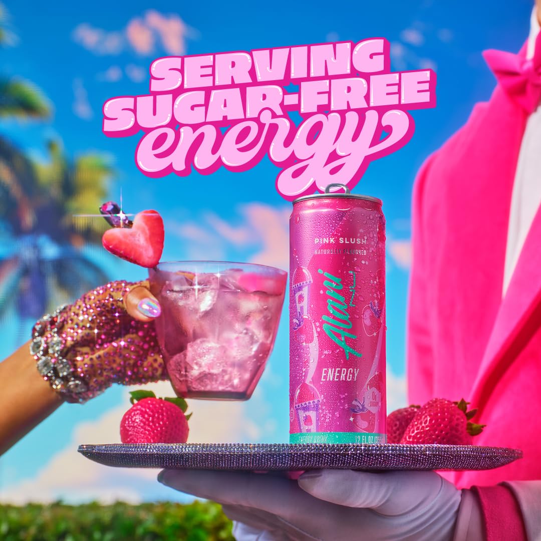 Pink Slush Alani Energy Drink – Sugar Free (12 Pack) | 200mg Caffeine | Paris Hilton x Alani Nu | Biotin & B Vitamins