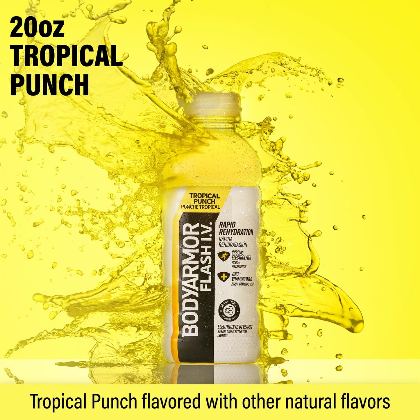 BODYARMOR Flash IV Tropical Punch Electrolyte Hydration Sports Drink (12 Pack)
