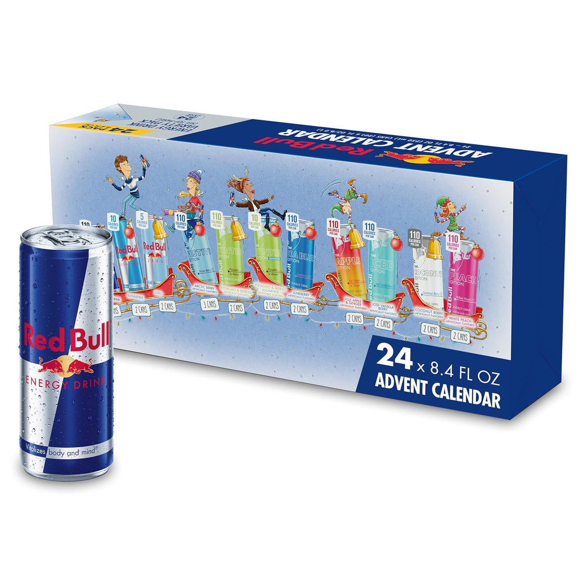 Red Bull Energy Drink Variety Advent Calendar Pack, 24 x 8.4 fl oz cans