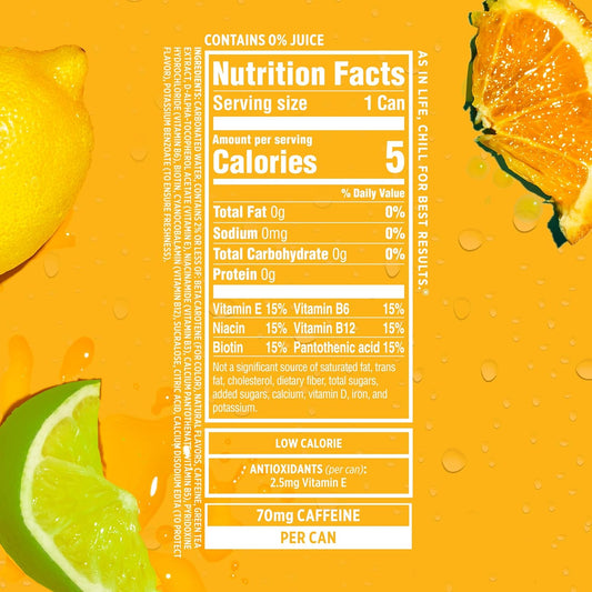 Sparkling Ice Caffeine Citrus Twist Sparkling Water with Caffeine, Zero Sugar, with Antioxidants and Vitamins,16 fl oz Cans (Pack Of 12)