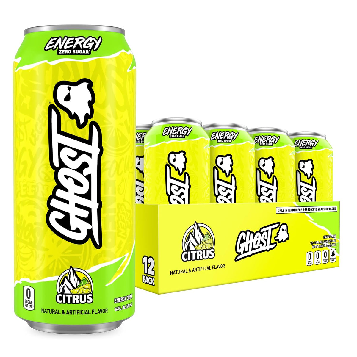 GHOST Energy Drink Citrus 12-Pack 16oz cans