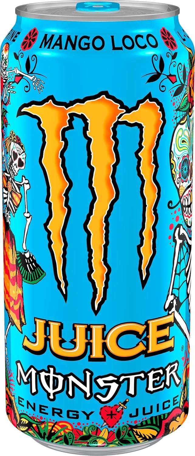 Monster Energy Juice Monster Mango Loco, Energy + Juice, Energy Drink, 16 Ounce (Pack of 15)