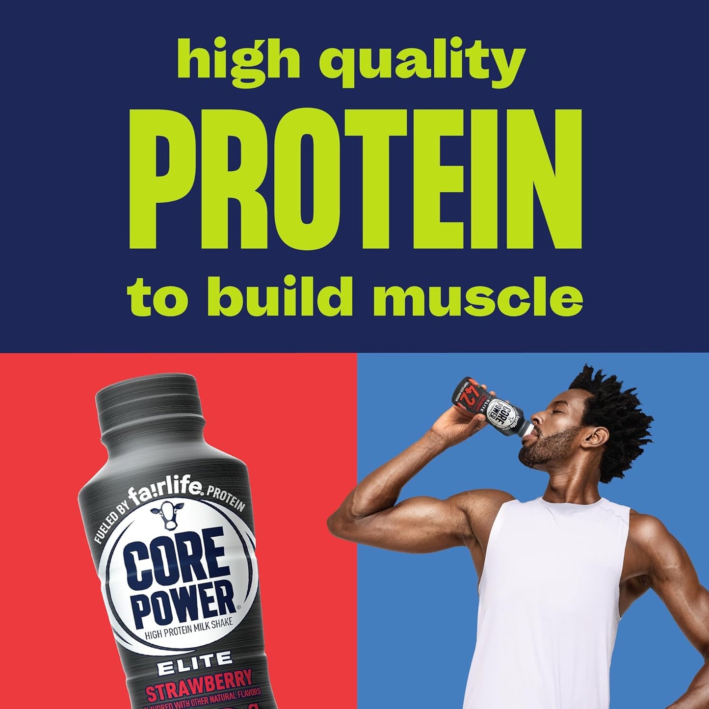 Core Power Elite Strawberry High Protein Shake, Fair Life 42g 12 Pack