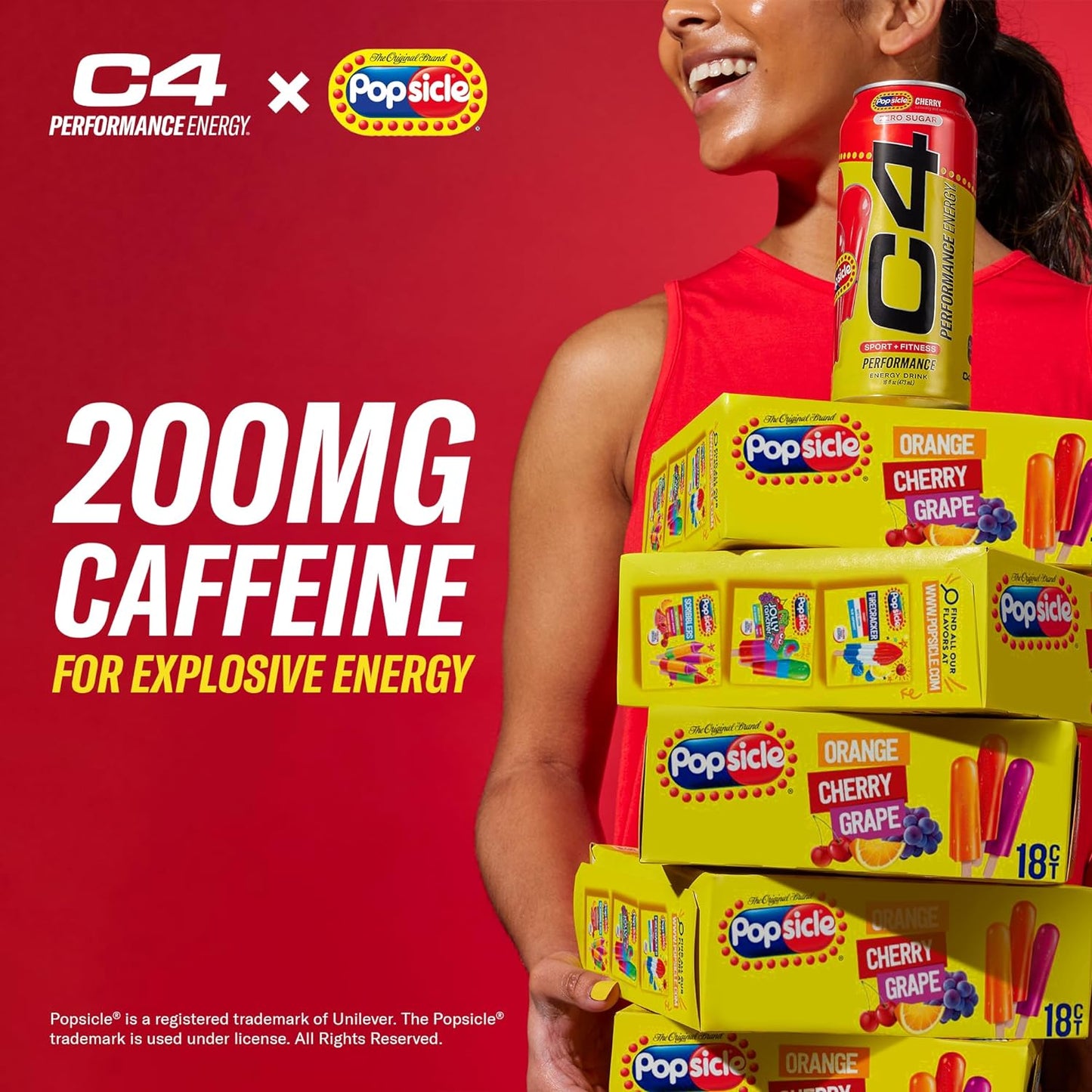 Cellucor C4 Energy Drink x | POPSICLE Cherry | Pre Workout | 16 Fl Oz (12 Pack)