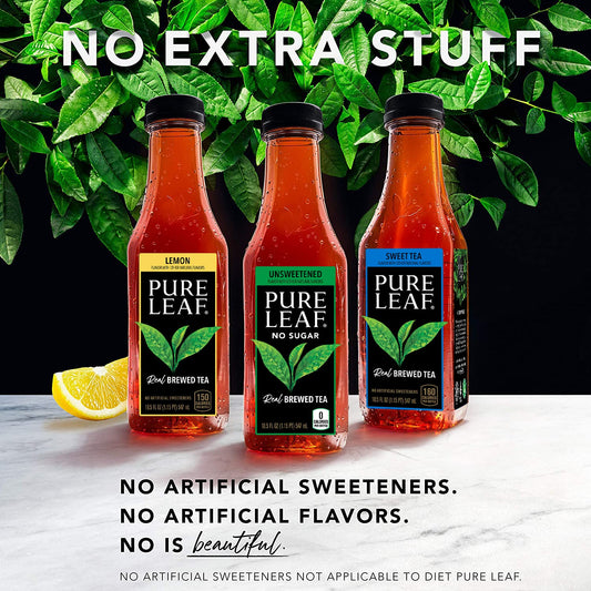 Pure Leaf Iced Tea, Sweetened Lemon, Real Brewed Tea, 18.5 Fl Oz Bottles (Pack of 12)