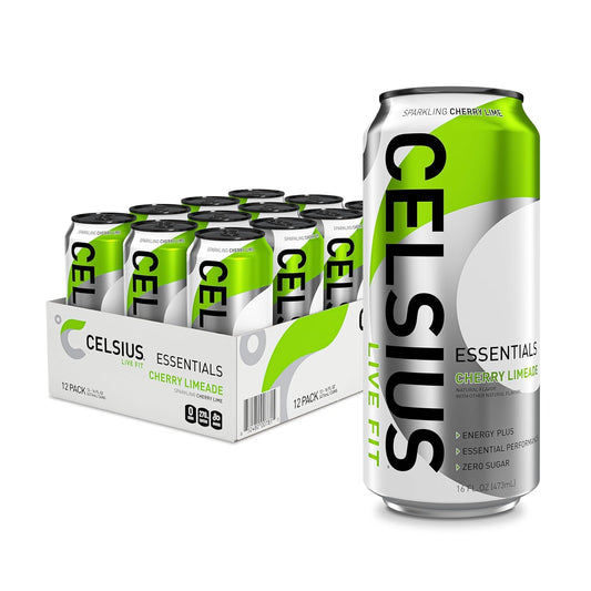 CELSIUS HEAT Performance Energy Drink, Cherry Lime, 16 Fl Oz (Pack of 12)