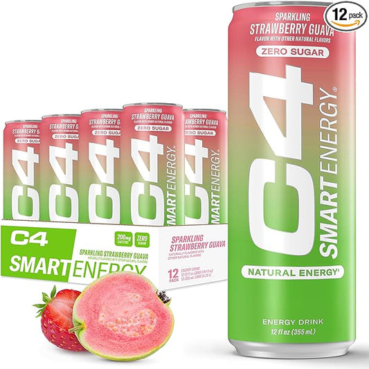Cellucor C4 Performance Energy Drink | Strawberry Guava | 16 Fl Oz (12 Pack)
