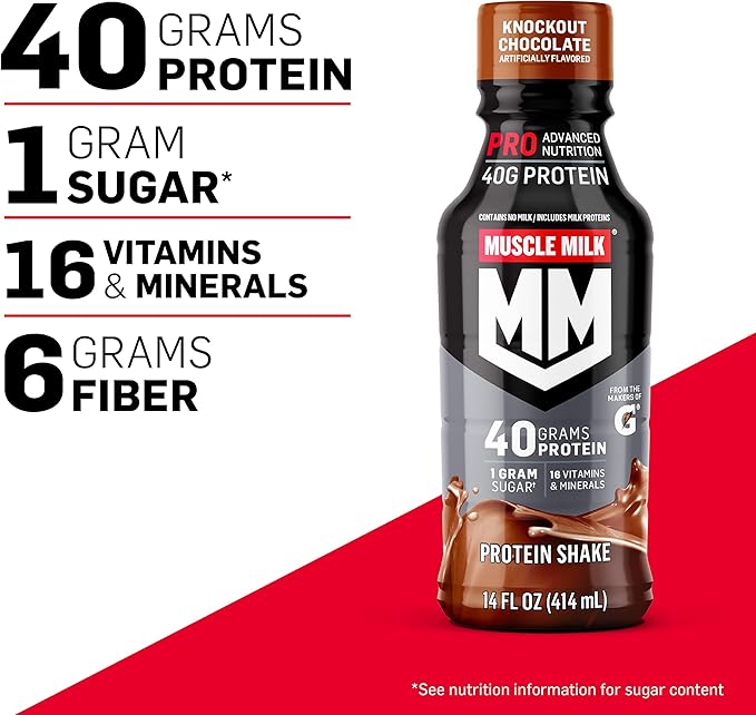 Muscle Milk Pro Series Protein Shake, Slammin' Strawberry, 40g Protein, 14 Fl Oz, 12 Pack