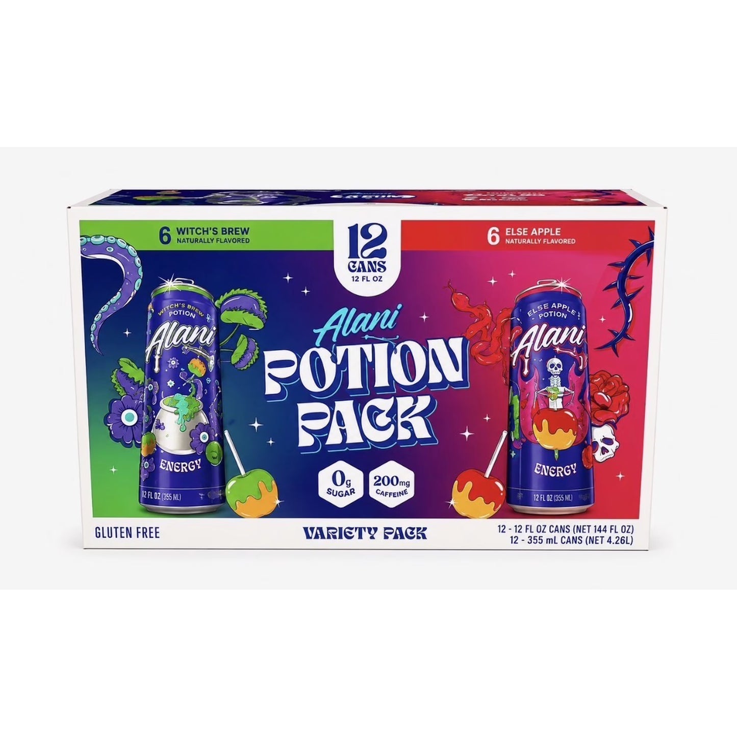 Alani Nu Potion Pack, Witch's Brew and Ruby Apple Energy Drink, 12 Fl Oz (Pack of 12)
