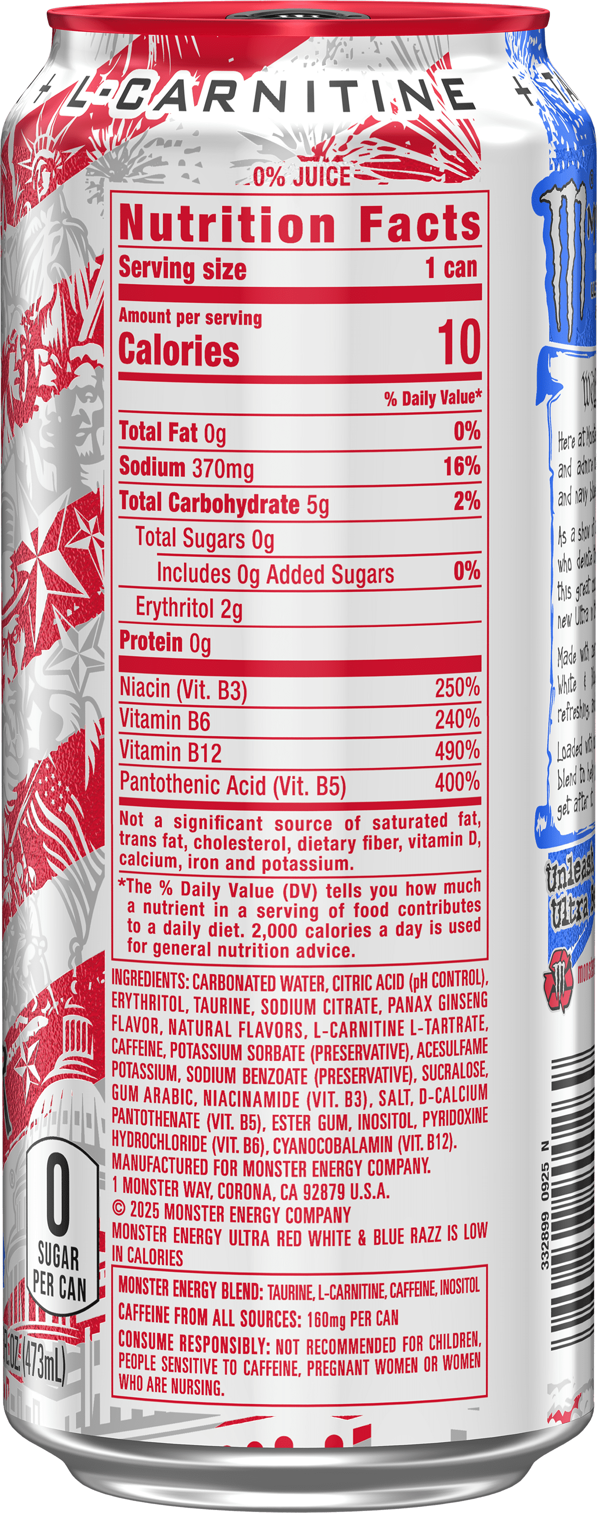Monster Energy Ultra Red White Blue Razz pack image 3