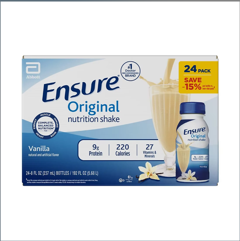 Ensure Original Vanilla Nutrition Shake 8oz – 24 Bottles | High Protein