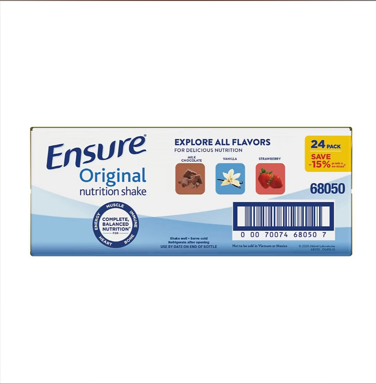 Ensure Original Vanilla Nutrition Shake 8oz – 24 Bottles | High Protein