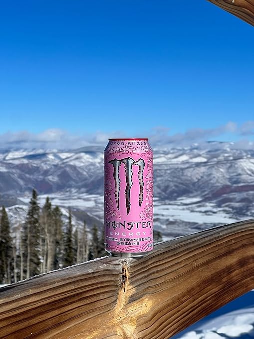 Monster Energy Ultra Strawberry Dreams, Pink Monster Drink, 16 Ounce (Pack of 15)