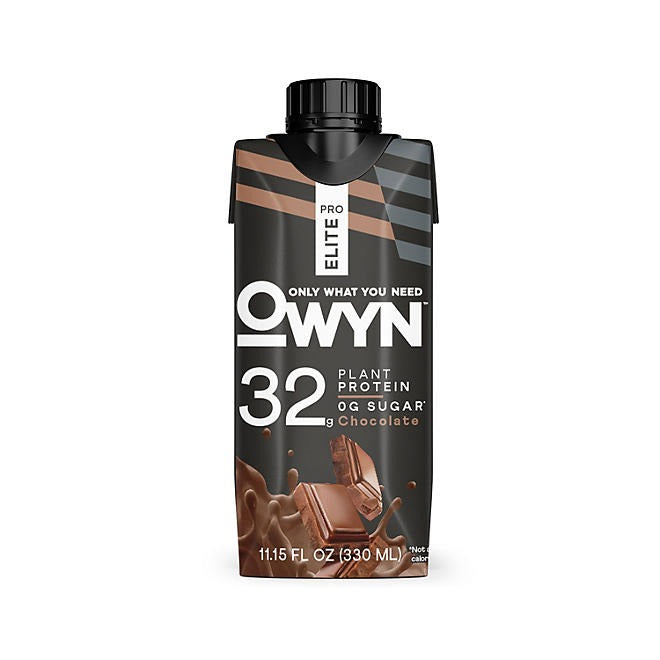 OWYN Pro Elite 32g Keto Plant Protein Shake, Chocolate 11.15 fl. oz., 15 Pack.