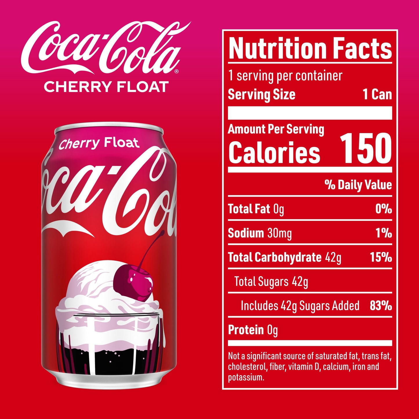 Cherry Coke, Coca-Cola Vanilla, and Cherry Coke Float cans showing flavor variety