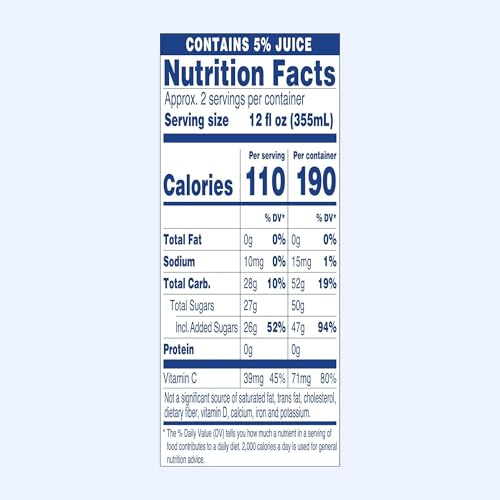 AriZona Blueberry White Tea can showing vitamins A C E and antioxidants