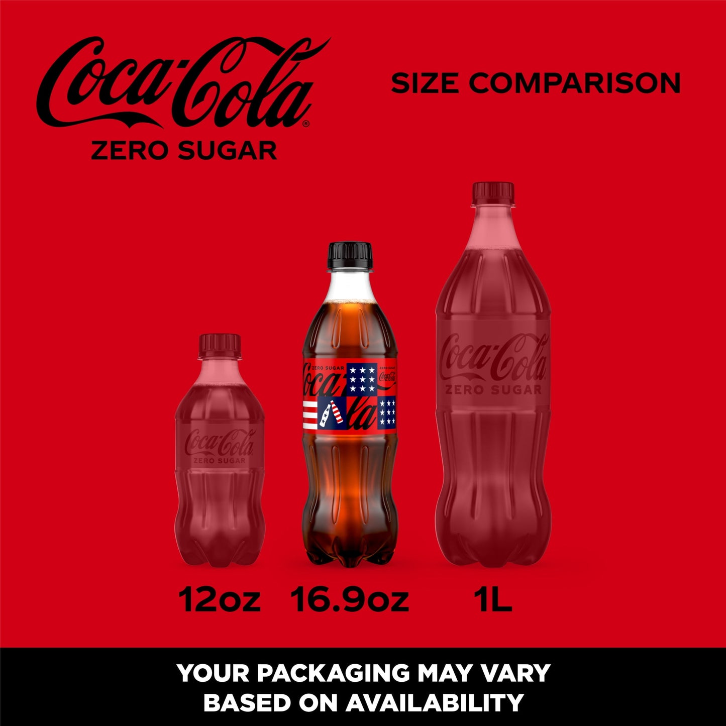 Coca-Cola Zero Sugar bottles ready to drink chilled