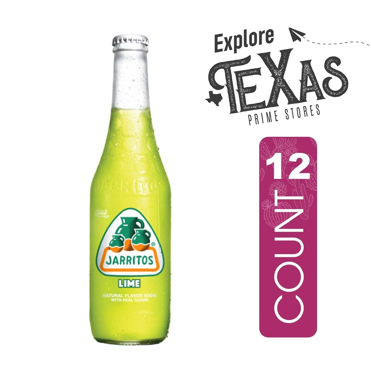 Jarritos 12 Pack of Lime Mexican Soft Drink Glass Bottle 12 fl oz