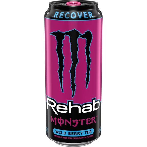 Monster Rehab Wild Berry Tea, 16 Oz Cans - Pack of 24
