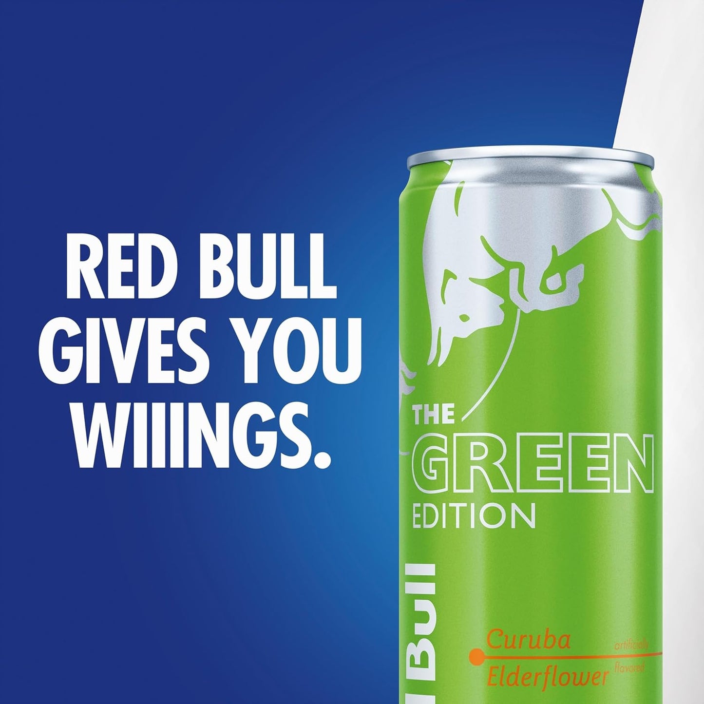 Red Bull Green Edition Energy Drink, Curuba Elderflower, with 80mg Caffeine plus Taurine & B Vitamins, 8.4 Fl Oz, Pack of 24 Cans