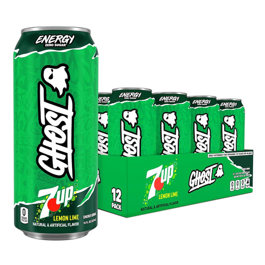 GHOST Energy Drink 7UP Lemon Lime 12-Pack 16oz cans