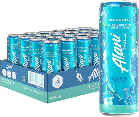 Alani Nu Blue Slush 24 Pack Energy Drink, 12 Fl Oz Cans