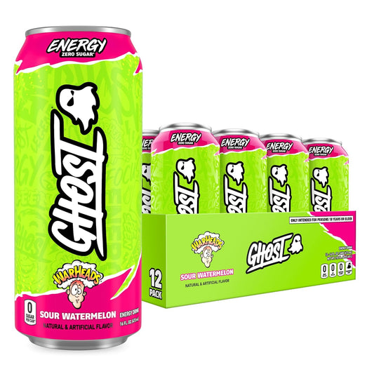 GHOST Energy Drink Warheads Sour Watermelon 12-Pack 16oz cans