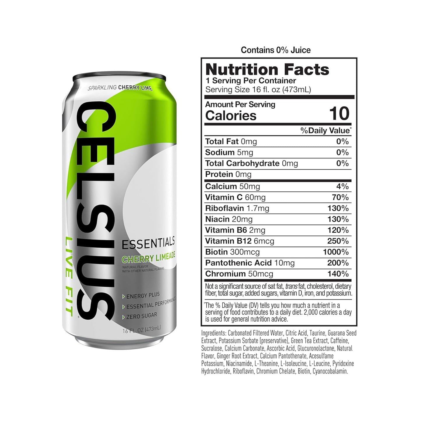 CELSIUS HEAT Performance Energy Drink, Cherry Lime, 16 Fl Oz (Pack of 12)