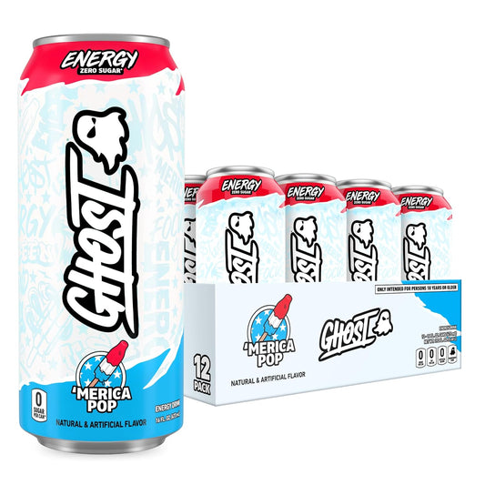 GHOST Energy Drink 'Merica Pop 12-Pack 16oz cans