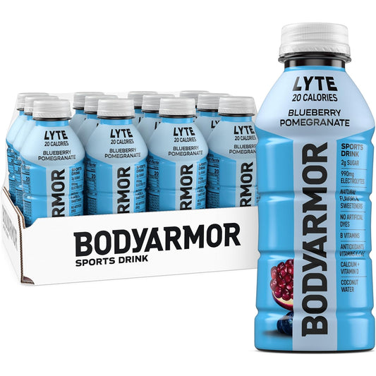 BODYARMOR LYTE Sports Drink - Blueberry Pomegranate - 16 oz - 12 Pack - Electrolyte Hydration