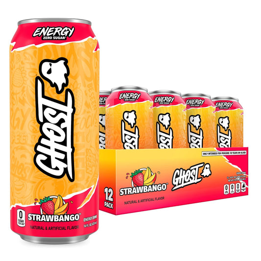 GHOST Energy Drink Strawbango 12-Pack 16oz cans