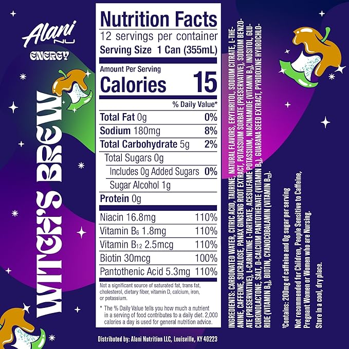 Alani Nu WITCH'S BREW Energy Drink (12 Pack) 12 FL OZ Cans