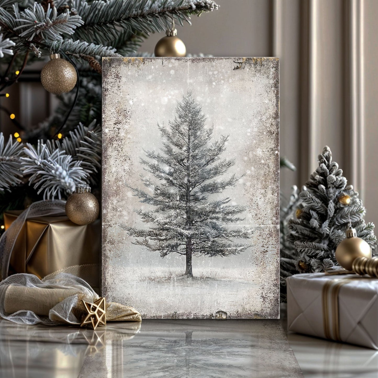 Vintage Christmas Tree Wall Art II