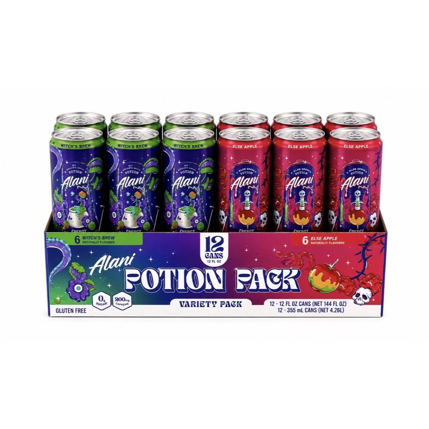 Alani Nu Potion Pack, Witch's Brew and Ruby Apple Energy Drink, 12 Fl Oz (Pack of 12)