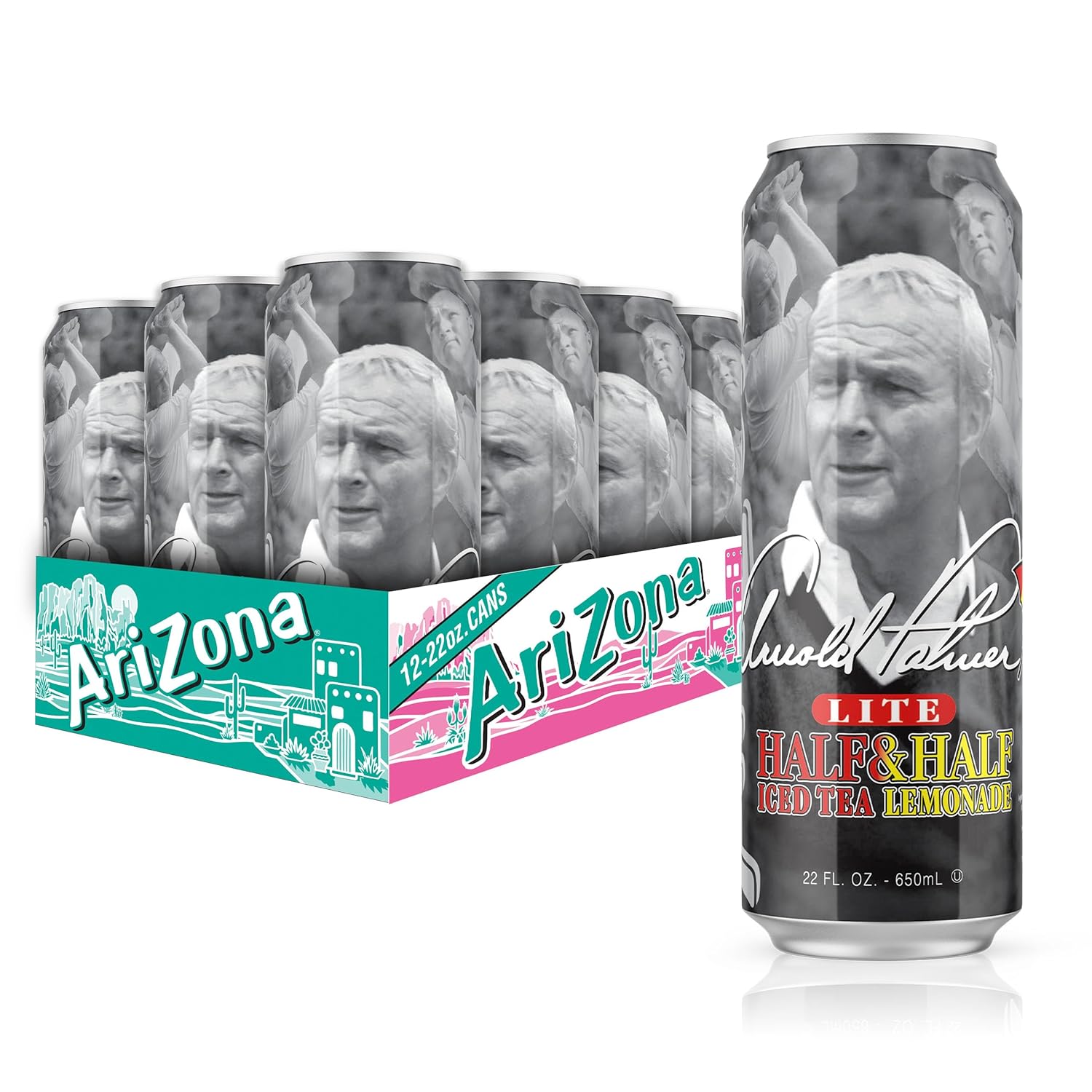 AriZona Arnold Palmer Half and Half - Big Can, 22 Fl Oz (Pack of 12)