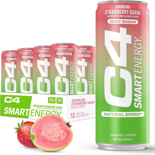 Cellucor C4 Performance Energy Drink | Strawberry Guava | 16 Fl Oz (12 Pack)