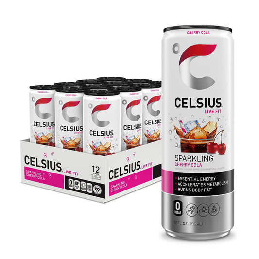 CELSIUS Sparkling Cherry Cola 12-pack, 12oz cans