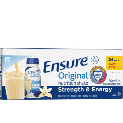 Ensure Original Vanilla Nutrition Shake 8oz – 24 Bottles | High Protein