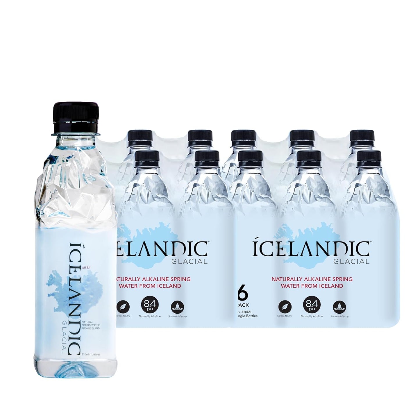 Icelandic Glacial Natural Spring Water | 330ml (11.1 Fl Oz) - Pack of 24